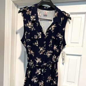 No Boundaries Shirt Dress NWT size XL/XG (15-17) Sleeves Blue Floral